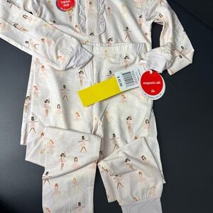 Magnetic Me - Tutu Twirls Pajama Set - 4T Cream with Ballerina Design